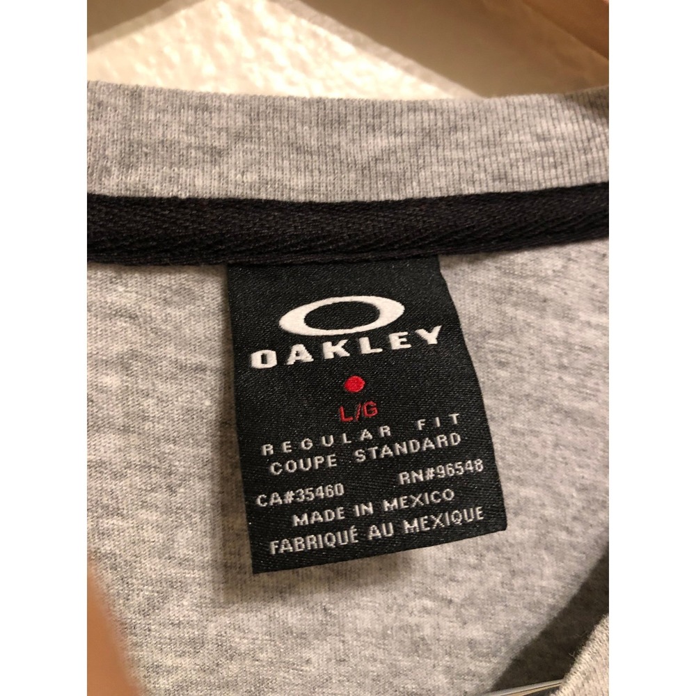 Oakley Mens Pocket T-Shirt Gray Black Graphic Print Regular Fit Large L/G - Picture 4 of 8